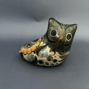 Tonala Mexican Pottery Owl Figurine